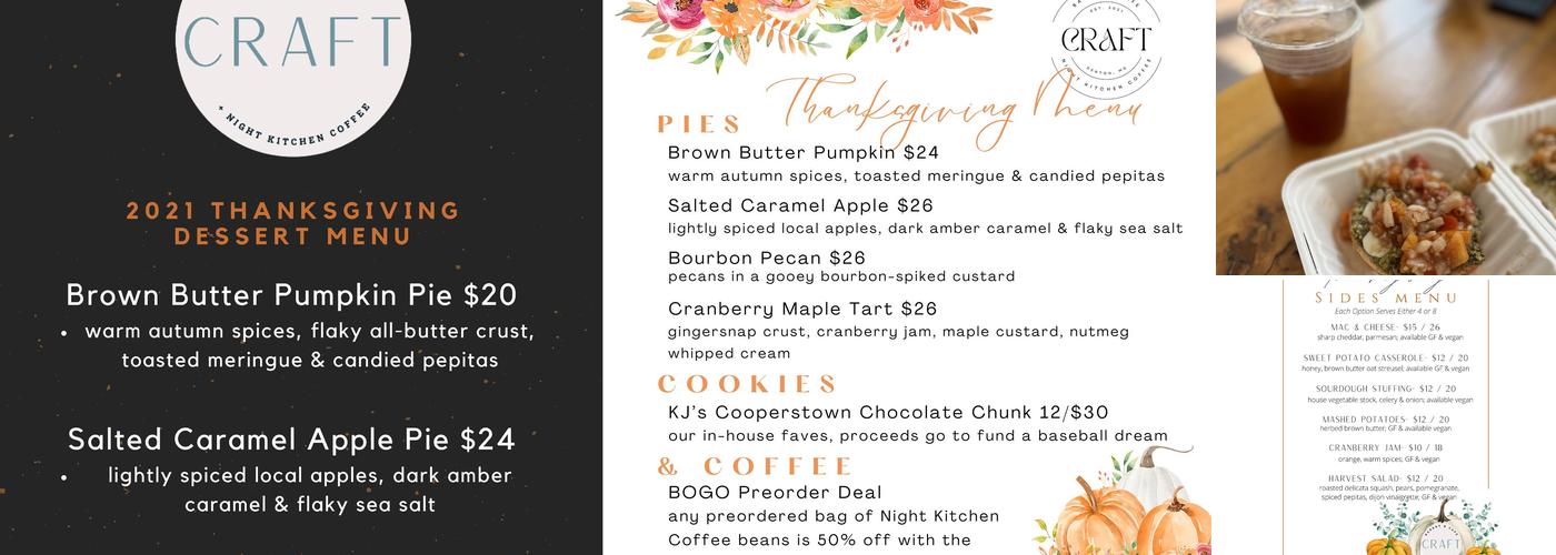 Craft Bakery & Cafe Menu