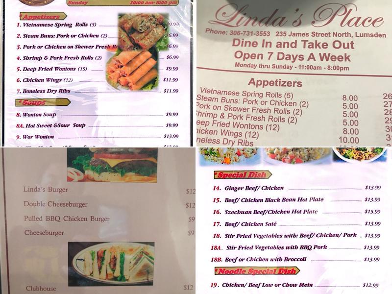 Linda's Place Menu