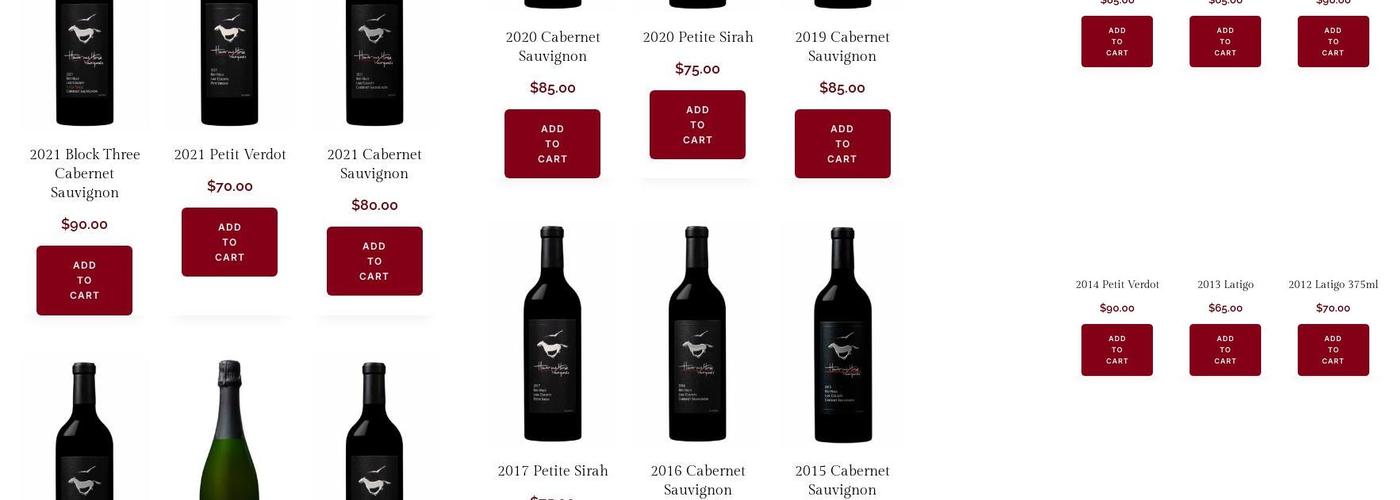 Hawk and Horse Vineyards Menu