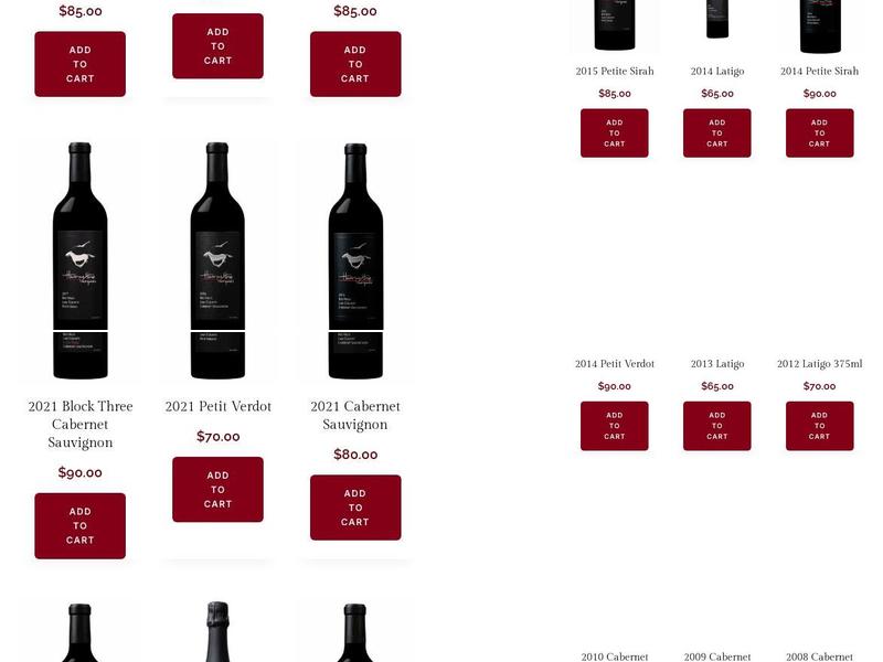 Hawk and Horse Vineyards Menu