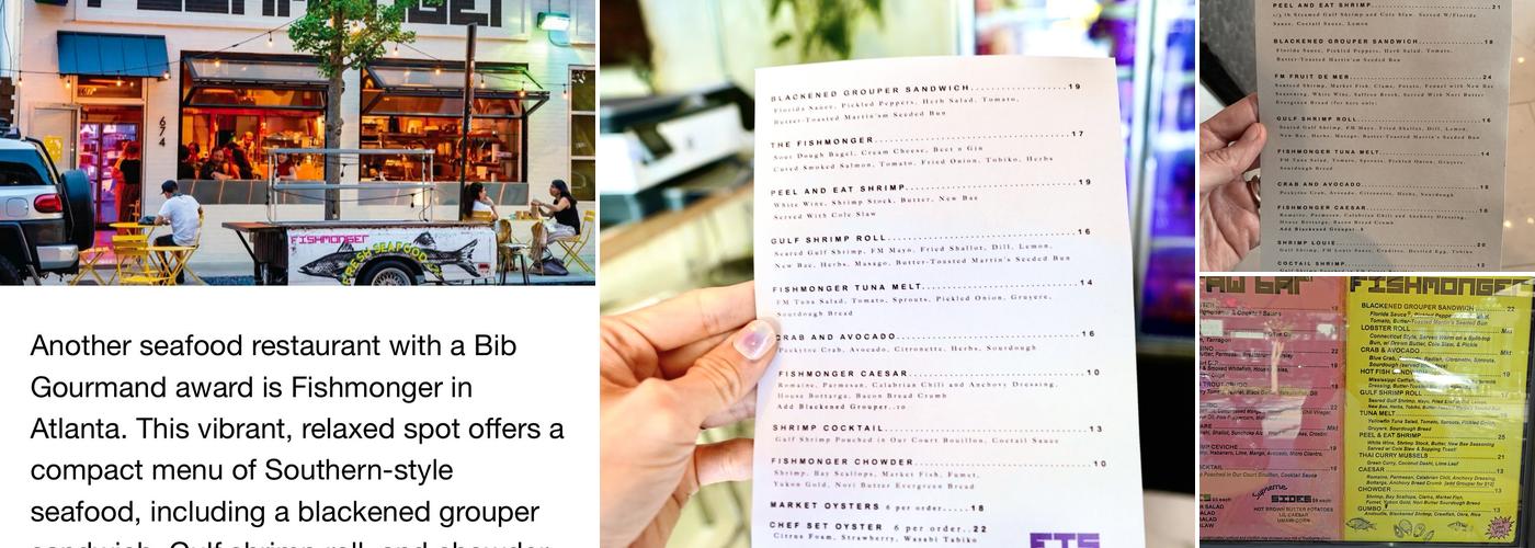 Fishmonger Menu