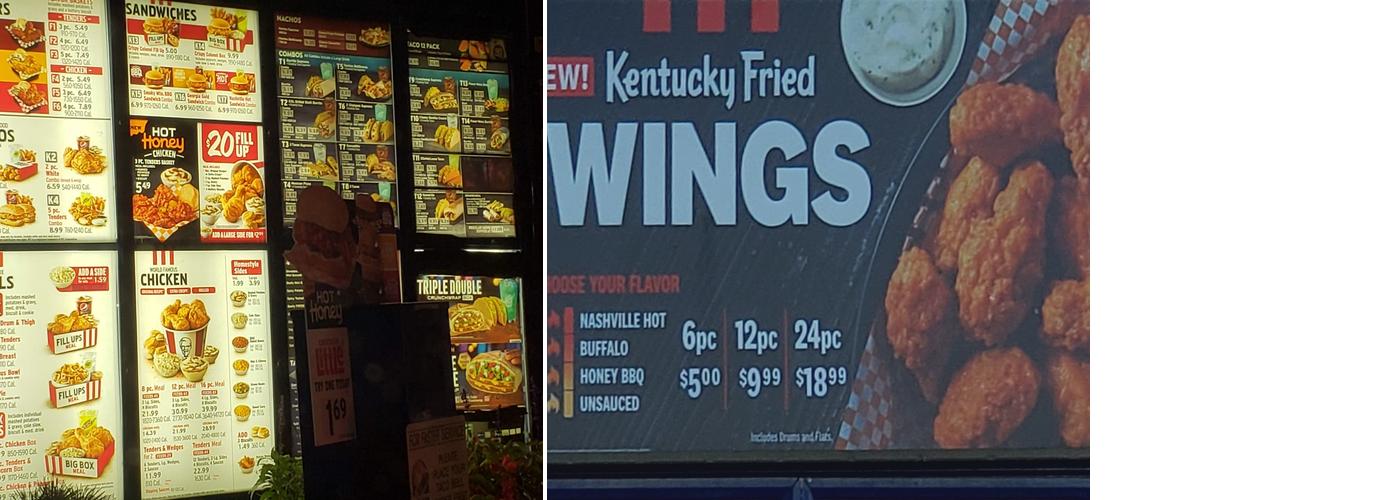 Taco Bell / KFC Menu