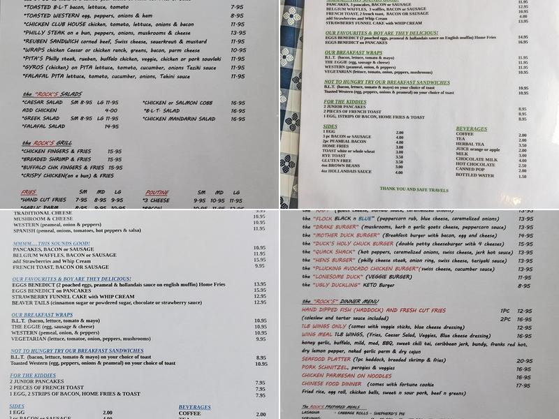 The Duck Rock Restaurant Menu