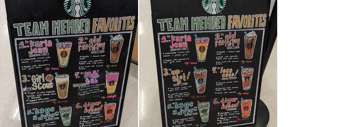 Starbucks Menu