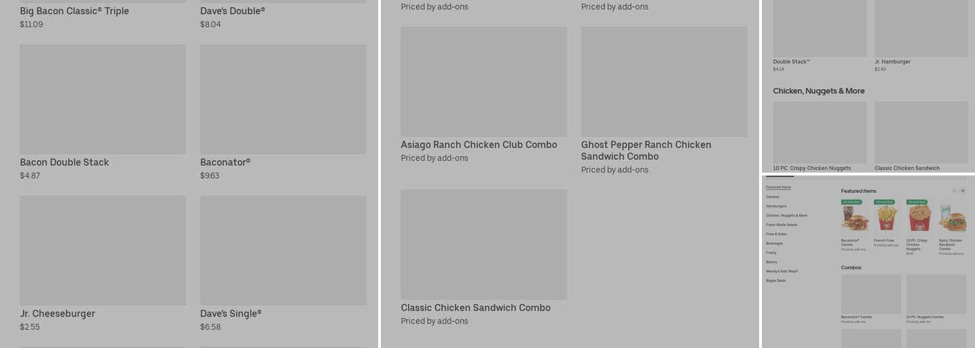 Wendy's Menu