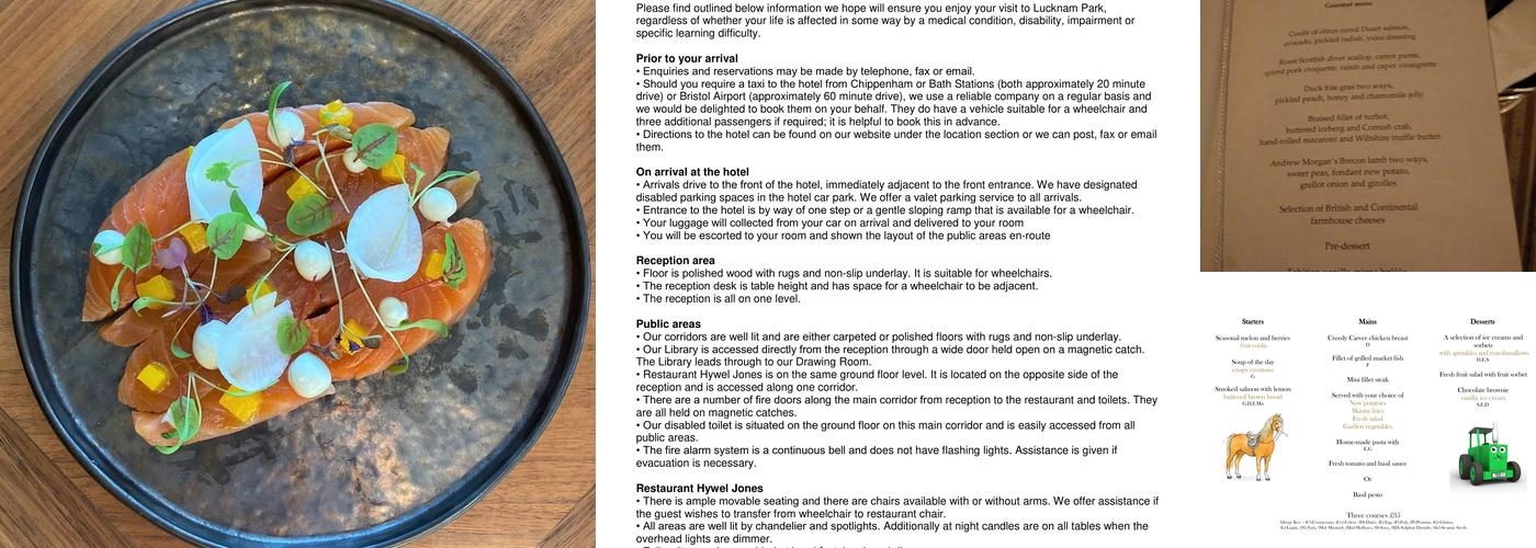 Lucknam Park Hotel & Spa Menu