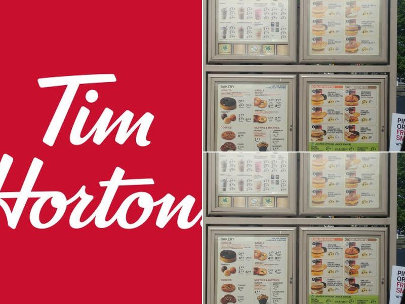 Tim Hortons Menu