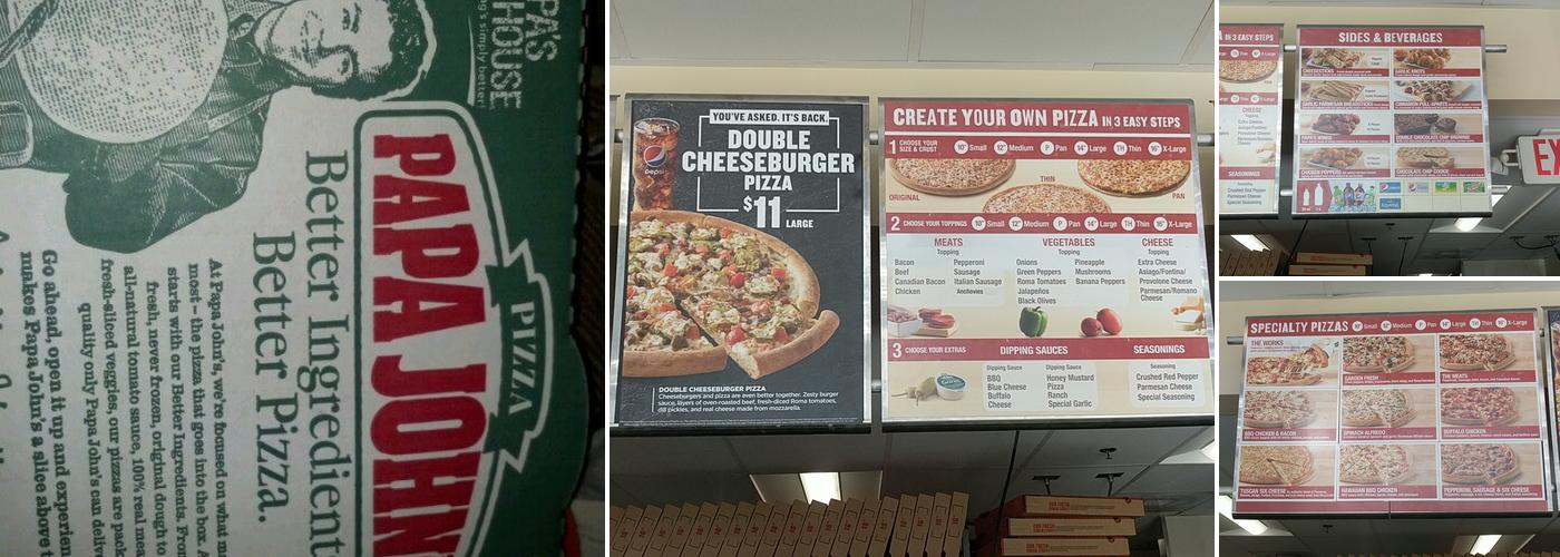 Papa Johns Pizza Menu