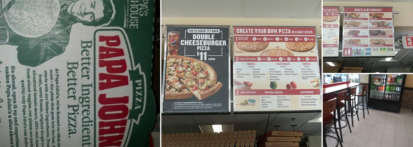 Papa Johns Pizza Menu
