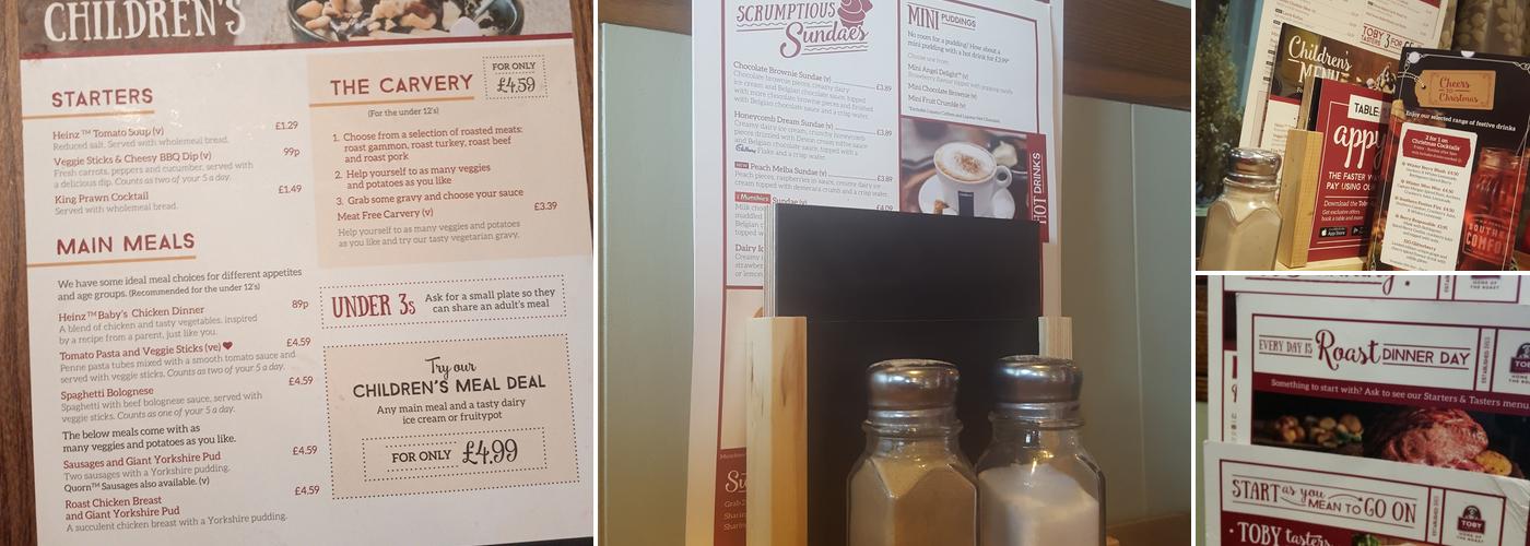 Toby Carvery Trowbridge Menu