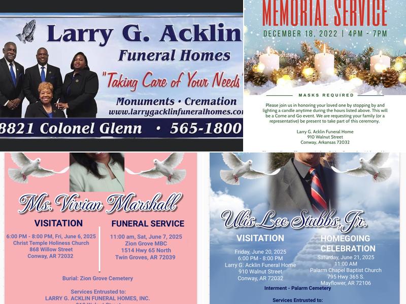Larry G Acklin Funeral Home