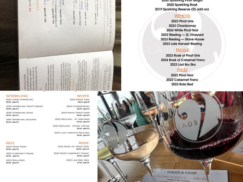 2 Lads Winery Menu