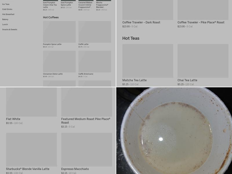 Starbucks Menu