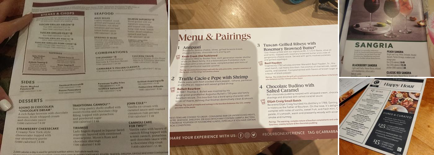 Carrabba's Italian Grill Menu
