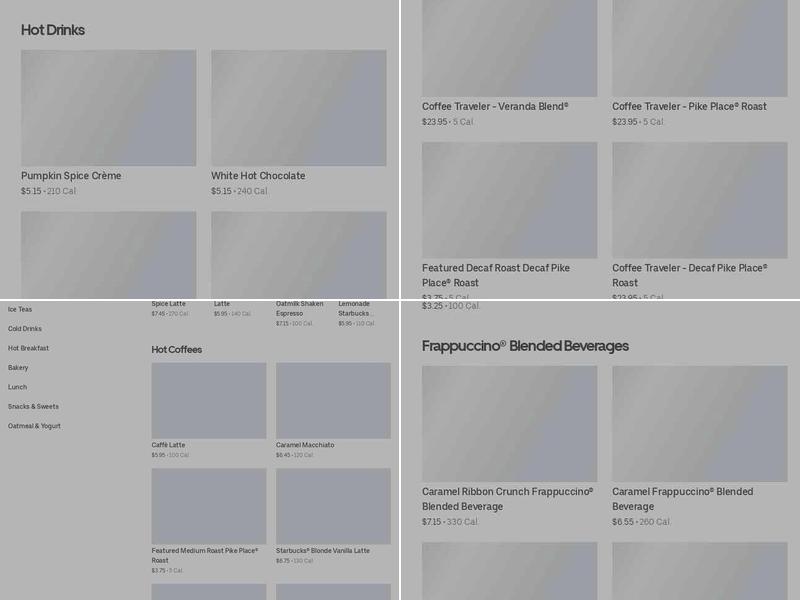 Starbucks Menu