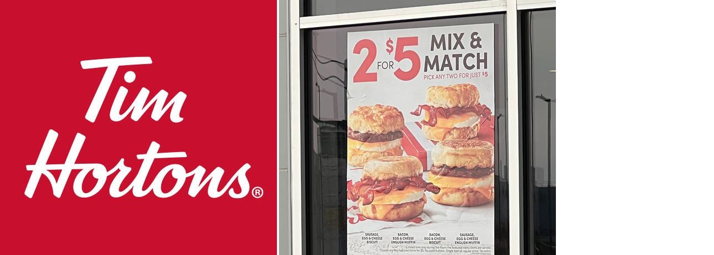 Tim Hortons Menu