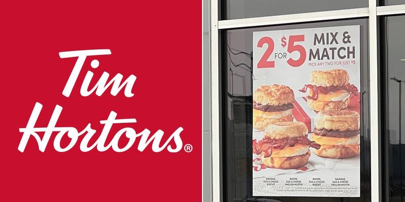 Tim Hortons Menu