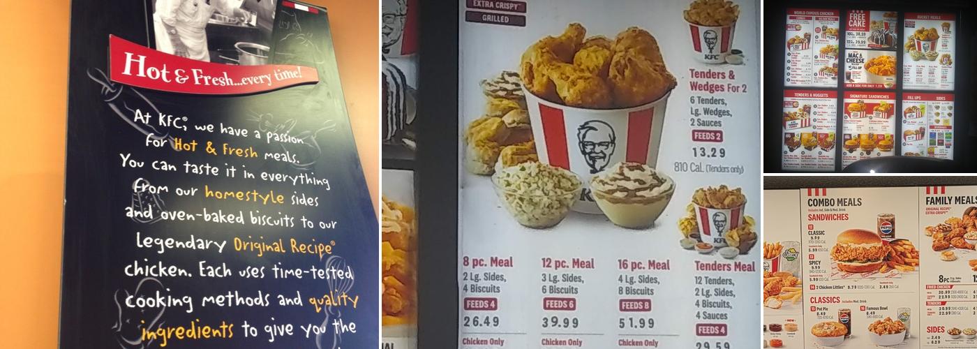 KFC Menu