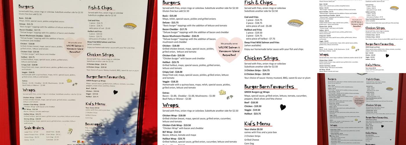 Burger Barn Menu