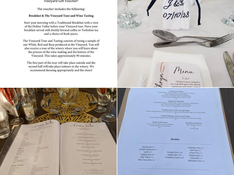 Holmfirth Vineyard, Accommodation & Restaurant by Sheveling Wine Estates Menu