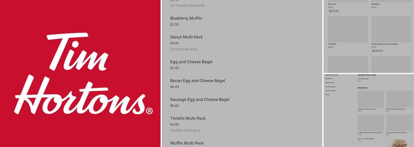Tim Hortons Menu