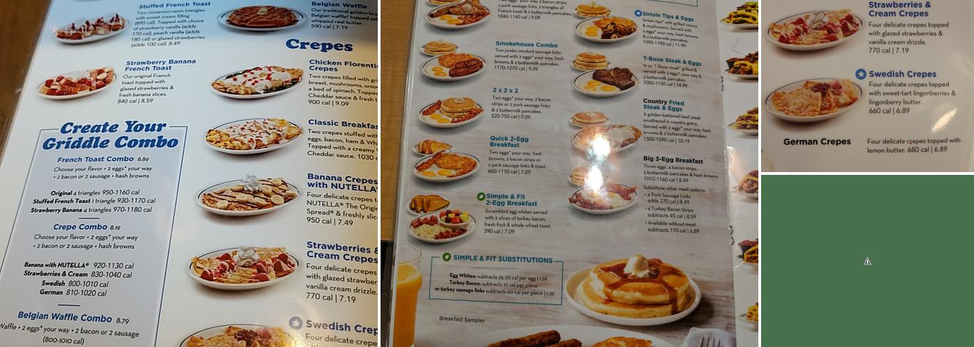 IHOP Menu