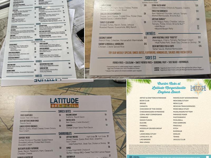 Latitude Bar & Chill Menu