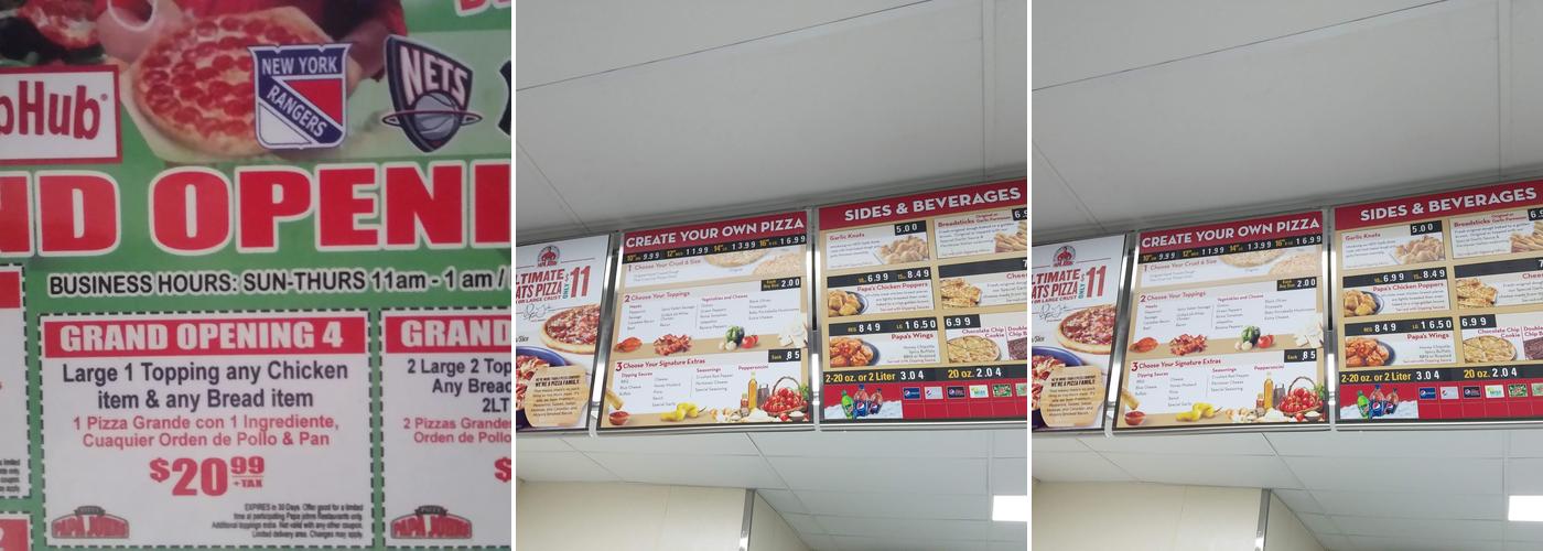 Papa Johns Pizza Menu