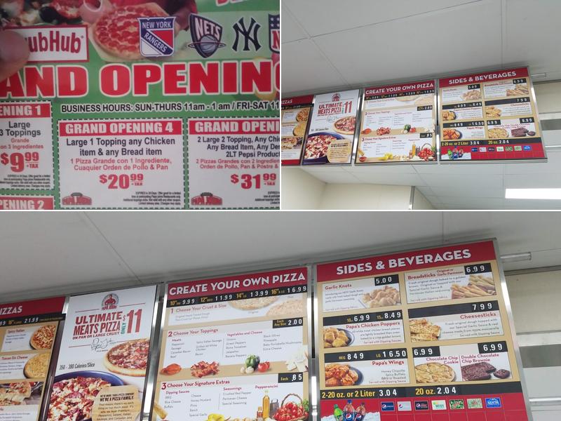 Papa Johns Pizza Menu