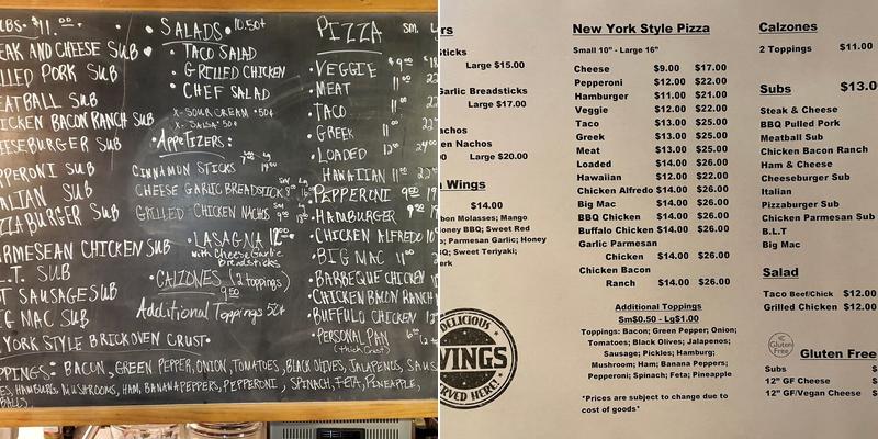 Markie's Pizza Joint Menu