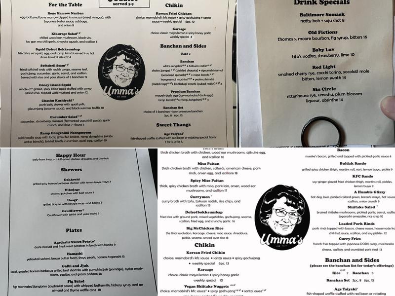 Umma's Menu