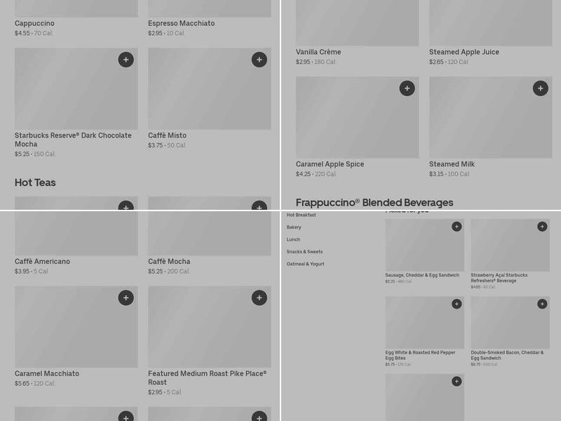 Starbucks Menu