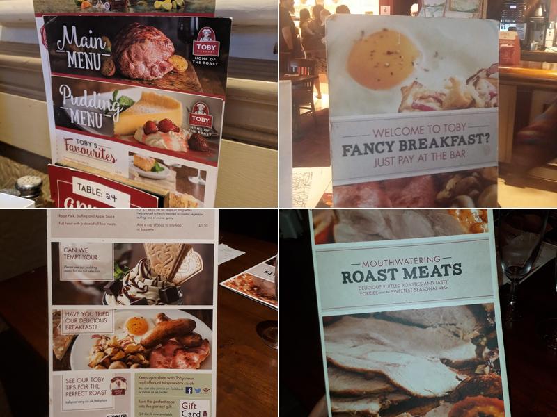 Toby Carvery Bruntcliffe Menu