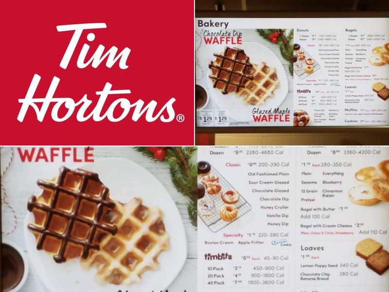 Tim Hortons Menu