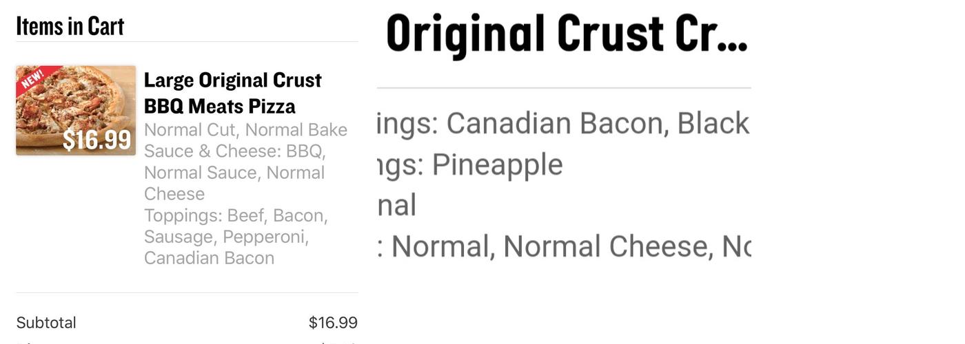 Papa Johns Pizza Menu