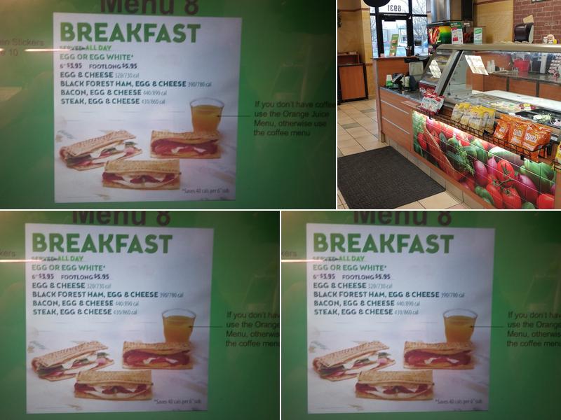 Subway Menu