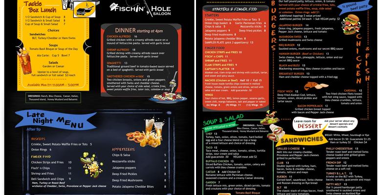 The Foxhole Bar and Grill Menu