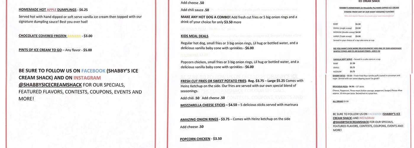 Pap Pap's Smokehouse and creamery Menu