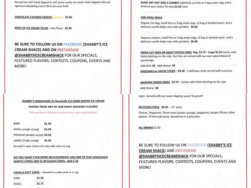 Pap Pap's Smokehouse and creamery Menu