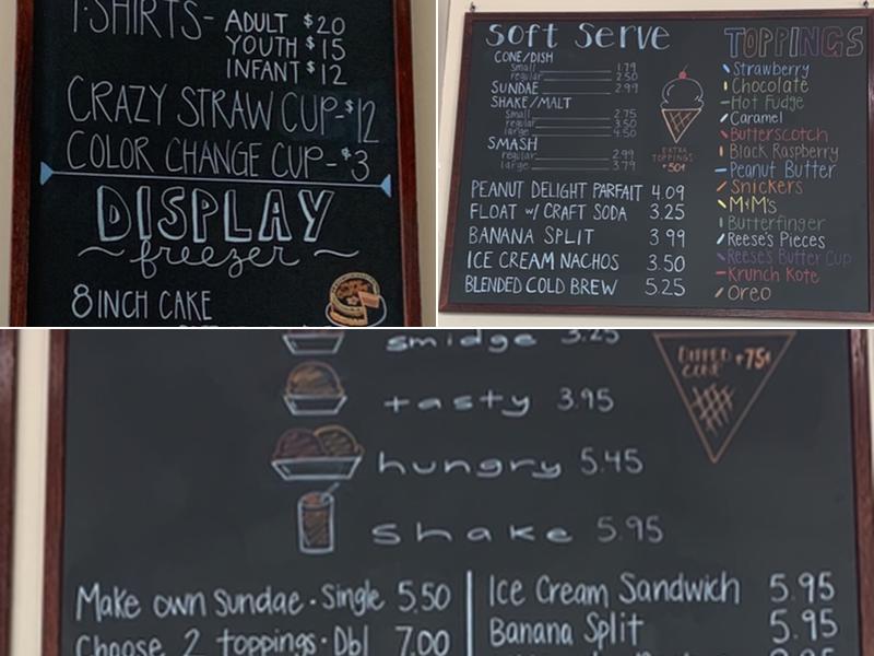 The Hiawatha Creamery Menu