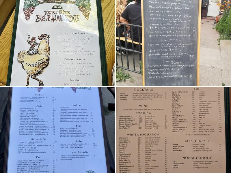 Bernhardt's Menu
