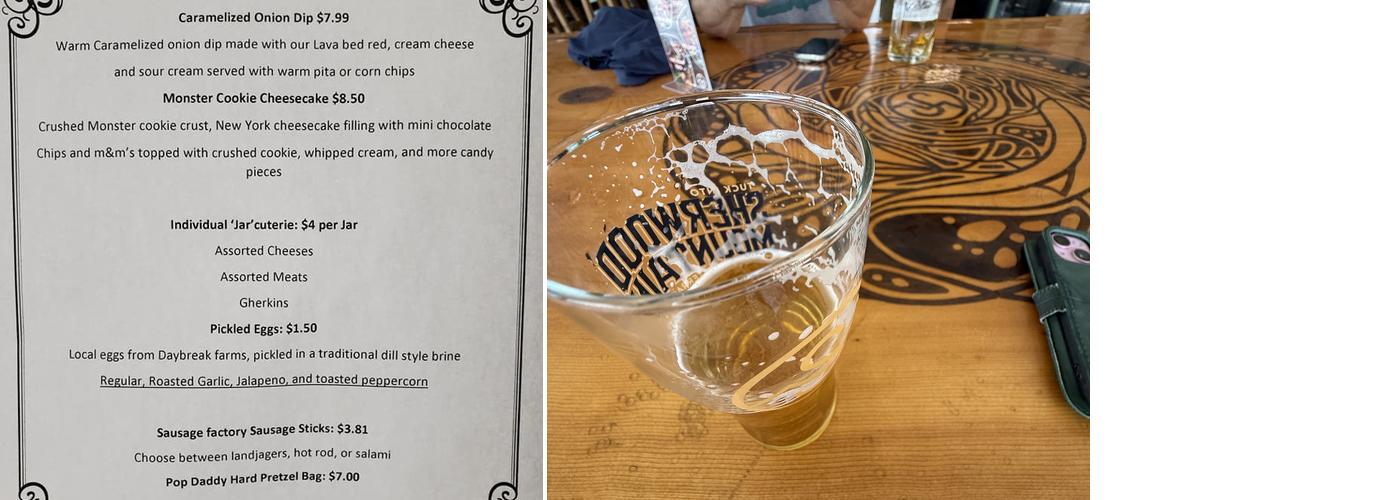 Sherwood Mountain Brewhouse Menu