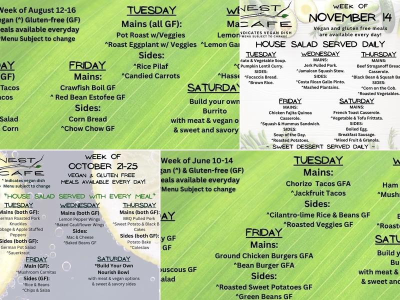 NEST Cafe Menu