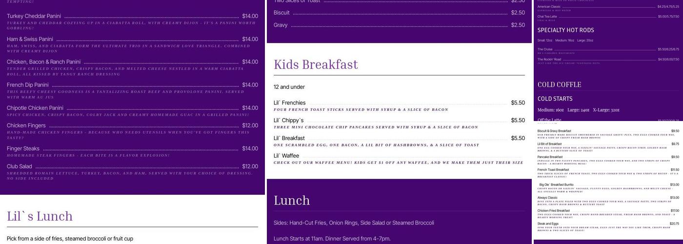 BB’s Cruisin’ Coffee Menu