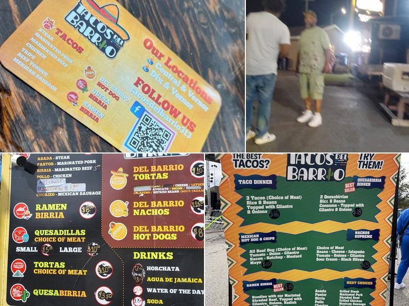 Tacos del Barrio Menu