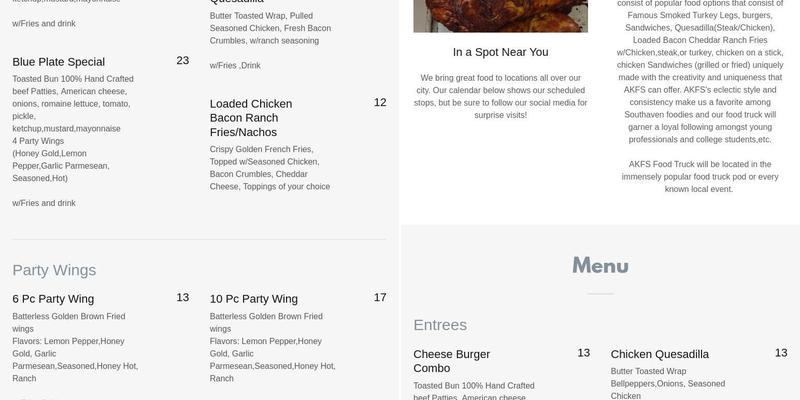 AllKnightFoodSquad Menu