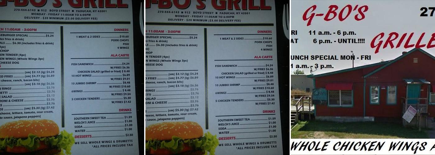 Gbo's Grill Menu