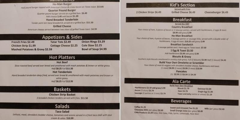 Corner Cafe Menu