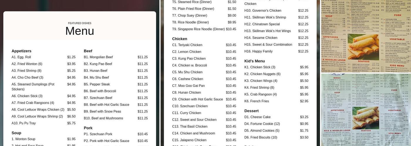 Skillman Wok Menu