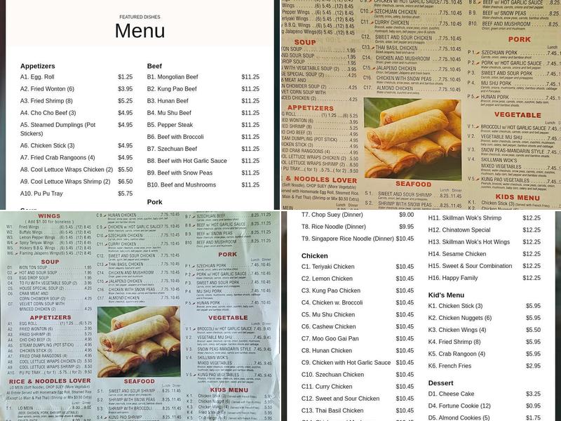 Skillman Wok Menu